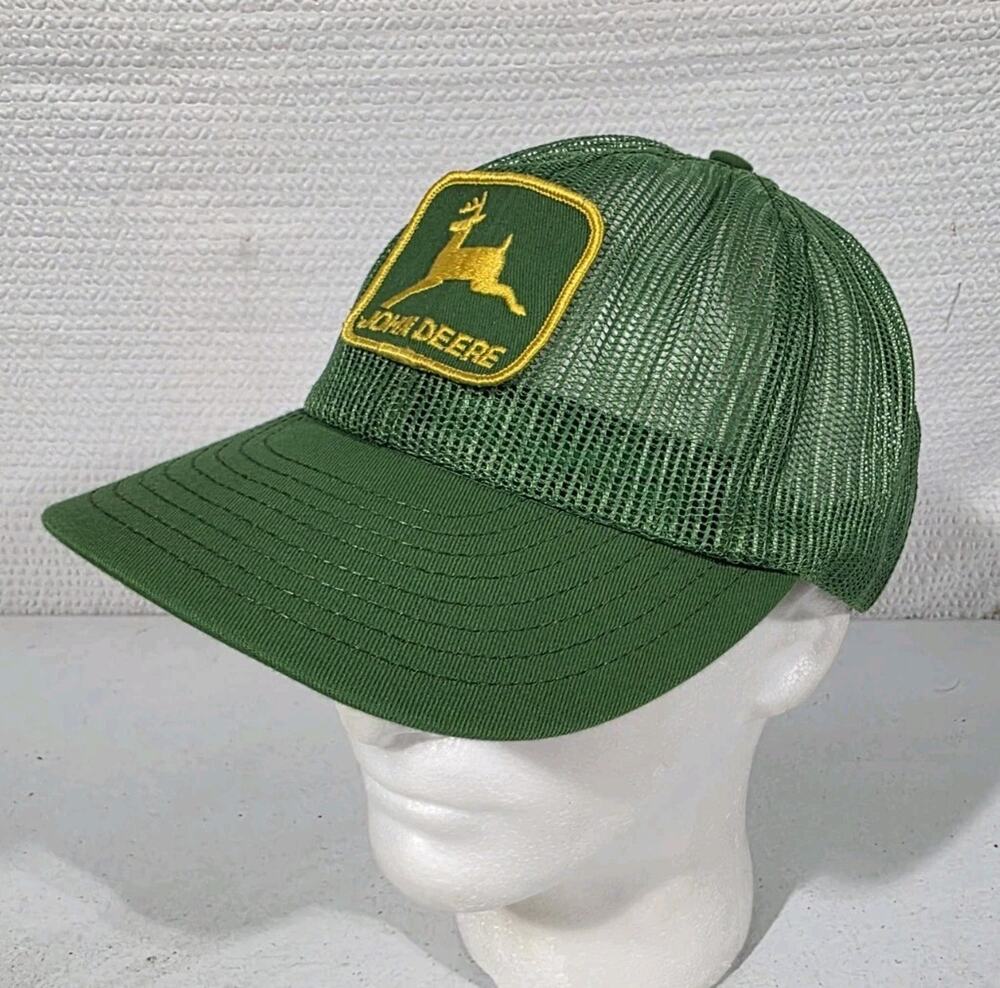 Louisville Mfg Vintage Mens Hat John Deere All Mesh Trucker Snapback Green
